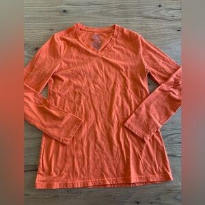 Faded Glory Long‎ Sleeve Tee Shirt Orange Women’s Medium Preloved